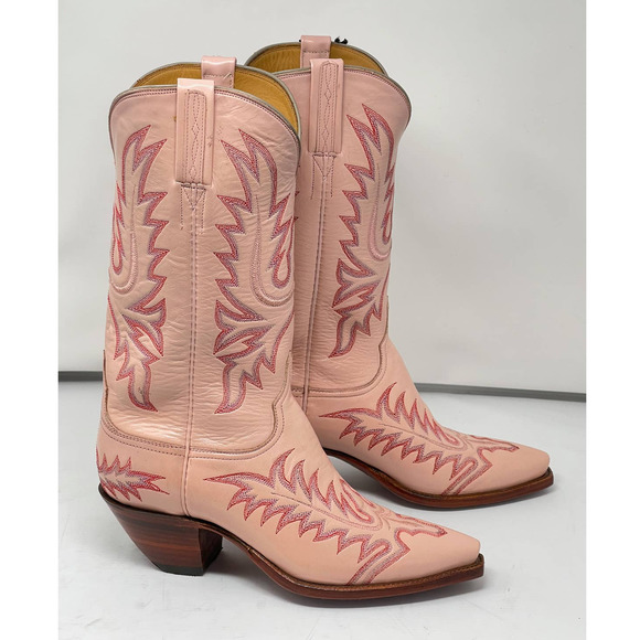 Lucchese Shoes - NEW Lucchese Classics Womens Western Cowboy Boots Pink Goat Leather Size 7.5